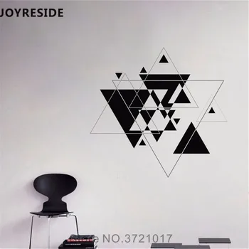 

JOYRESIDE Triangles Wall Decal Geometric Wall Sticker Mid Century Vinyl Decor Home Fashion Bedroom Decor Interior Design A866