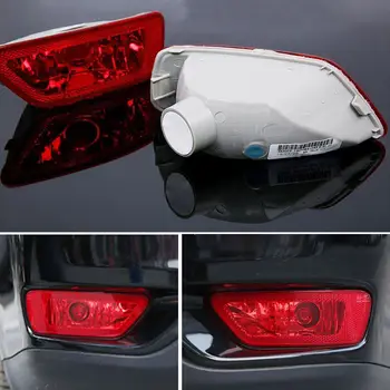

BBQ@FUKA 2Pcs Car Tail Light Lamp Hoods Cover Red Rear Fog Light Housing Assembly Fit For Jeep Compass 2011+ Car Accessory