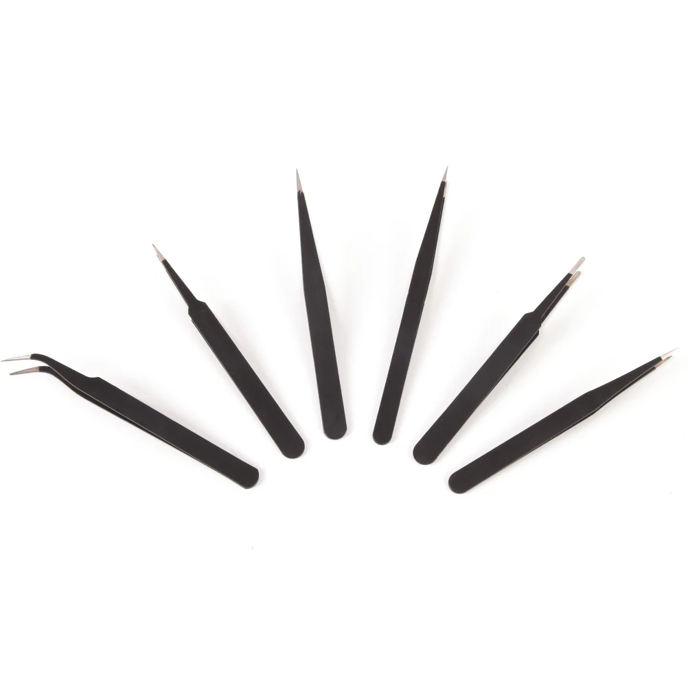 6pcs/set Professional Security Antistatic Tweezers High Quality Anti-static Tweezer Maintenance Tool High Quality