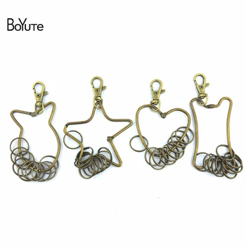 

BoYuTe (10 Pieces/Lot) Metal Antique Bronze Big Key Holder Clasps with 20MM 10 Keyrings Diy Jewelry Accessories