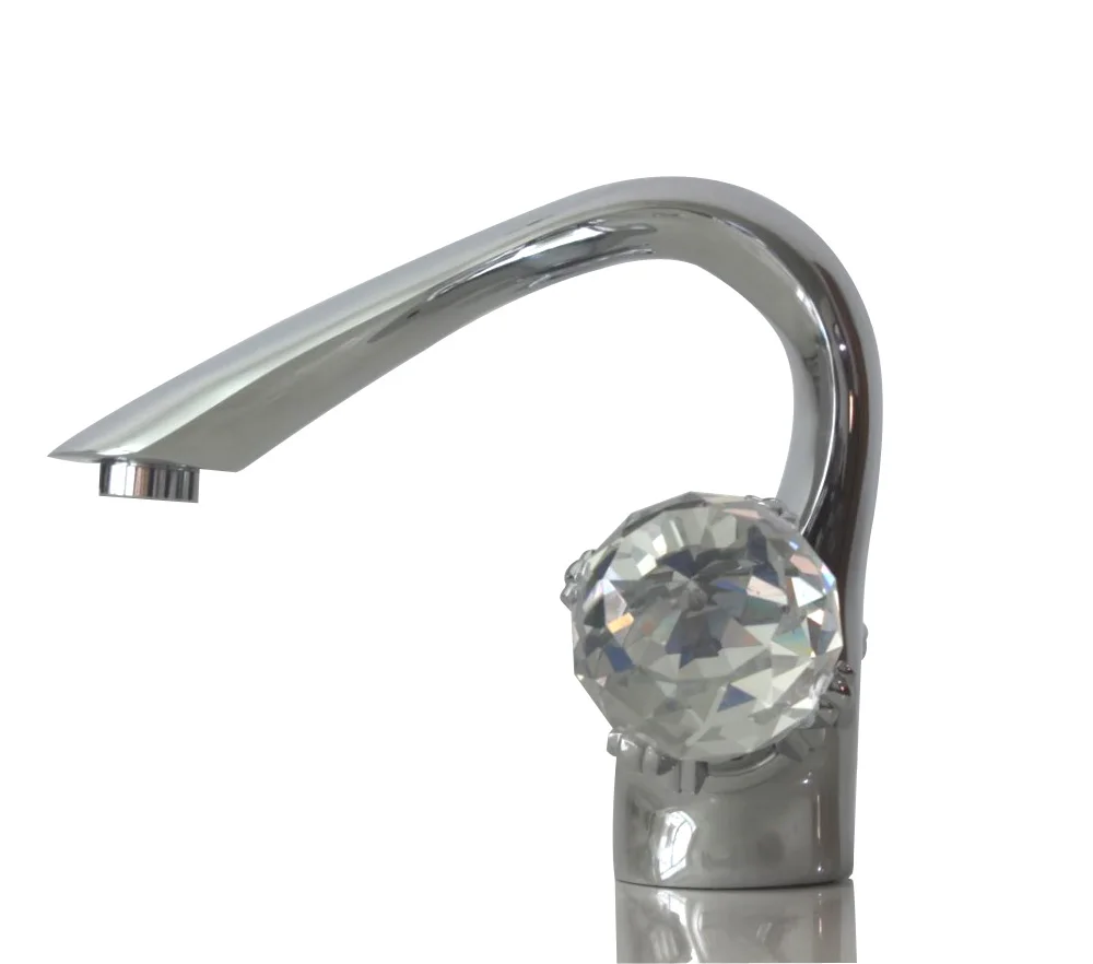 Free shipping chrome Finish double crystal handles bathroom lavatory