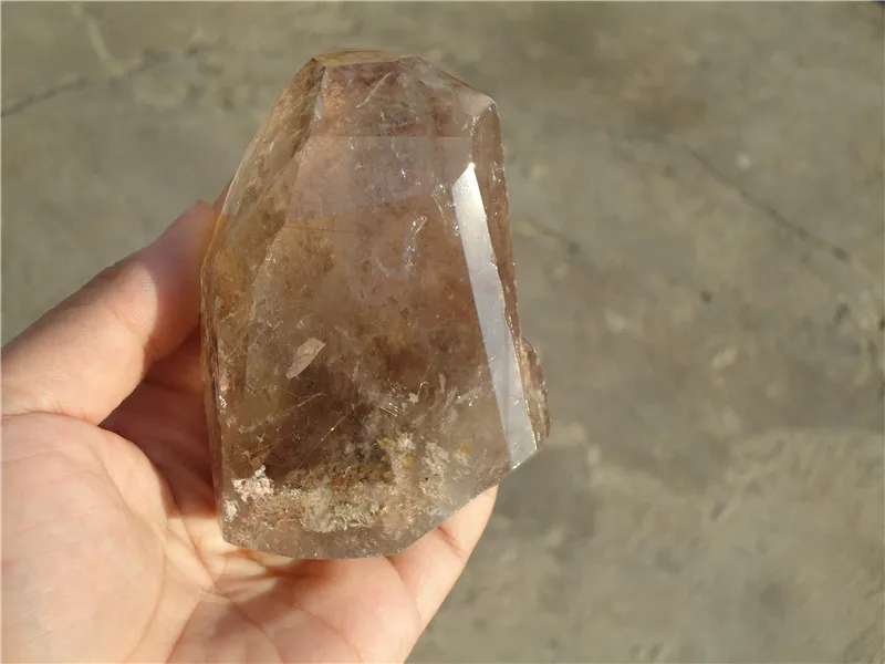 

RAINBOW!! 355G NATURAL SMOKY CLEAR QUARTZ CRYSTAL SPECIMEN LA1046