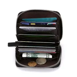 2019 модный мужской кошелек держатель кредитной карты бизнес кожа RFID Блокировка карман на молнии