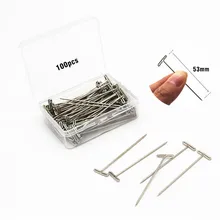 T-PINS 53 мм для парика на головка из вспененного материала стиль 100 шт Т шпильки Инструменты для укладки парика дисплей с коробкой макраме металлическое моделирование