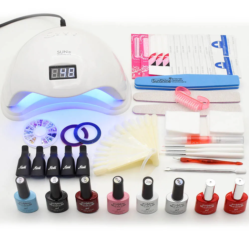 

Nail Art Full Set Soak Off UV Gel Polish Manicure set 36W UV Lamp Kit any colors & base top coat varnishes nail gel nail tools