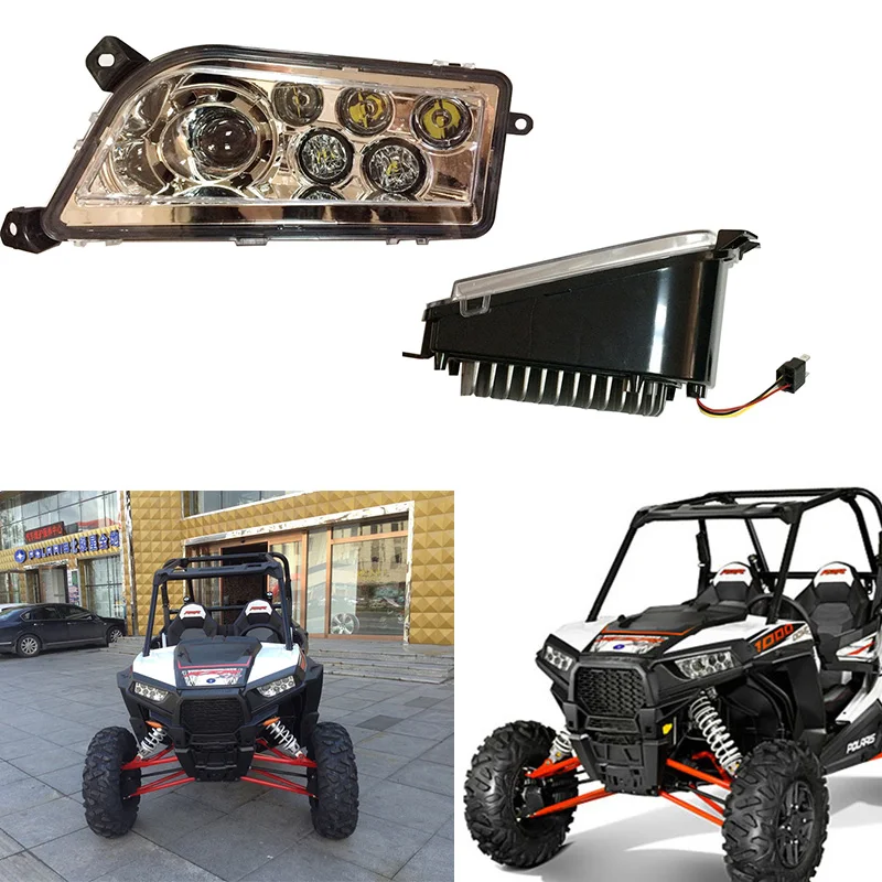 For ATV Auto Accessories LED Headlight kit Headlamp for Polaris Razor Push 1000 RZR High/Low Dual Beam head light