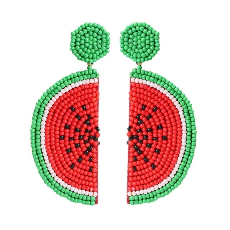 Lalynnlys Cute Cherry Watermelon Pineapple Drop Earrings New Fashion Rhinestone Fruit Dangle Earrings Ear Accessories Hot E60491 - Окраска металла: 18