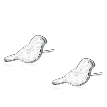 

Real S925 sterling-silver-jewelry Bird-Shaped Ear Stud Earrings For Women Wedding Party Gift Fine Jewelry Anting Wanita