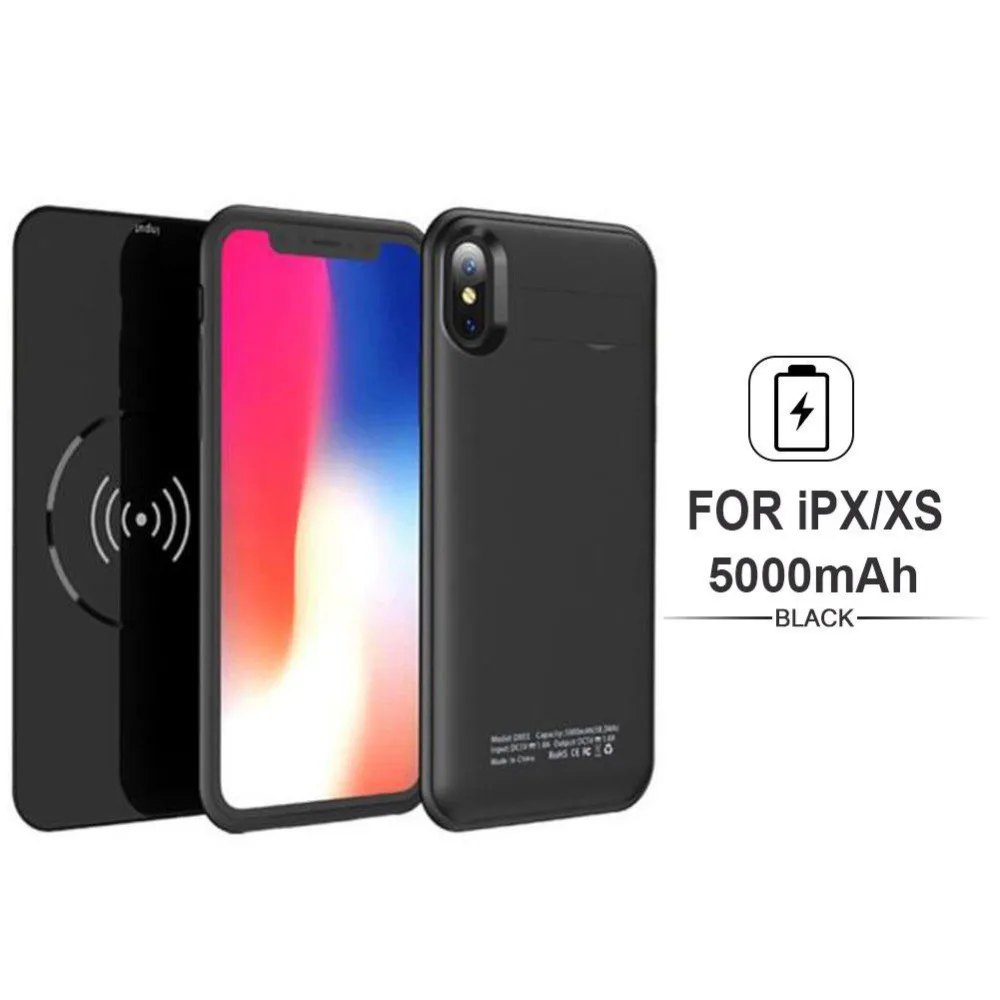 

2019 NEW!Custom Battery Case For iPhone X XS Wireless Charger Power Bank Use Headset