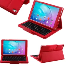 For Huawei MediaPad 10.0 M2-A01W / M2-A01L Magnetically Detachable ABS Bluetooth Keyboard Portfolio PU Leather Case Cover