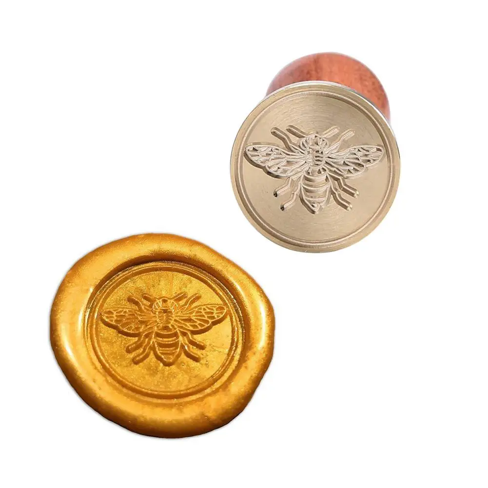 

Retro Wooden Stamp Sealing Wax Paint Seal Stamp Vintage Metal Bee Sealing Stamps Envelope Postcard Gift Seals ON SALE