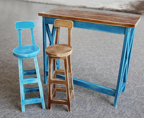 bjd chair and table blue