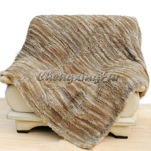 CX-D-10/Z 150x130 см натурального цвета вязаные одеяла из кроличьего меха - Цвет: natural brown