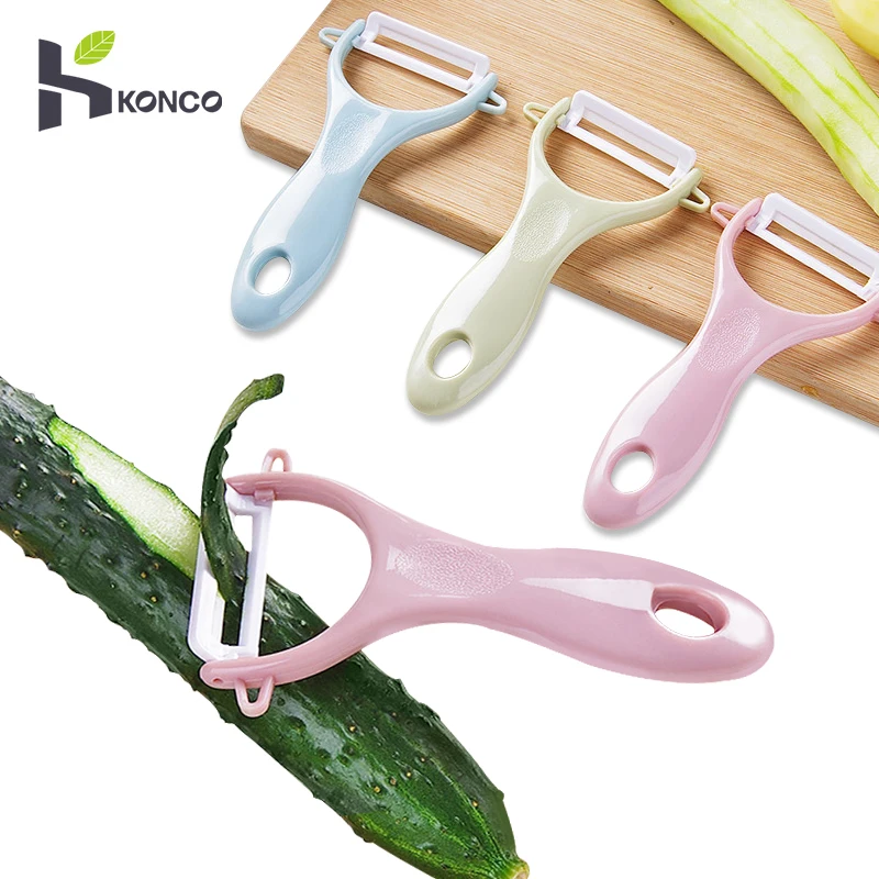 

KONCO Fruit Vegetable Peeler Zester Ceramic Sharp Potato Cucumber Peelers Planer No Rusting Light Weight Peelers Kitchen Gadgets