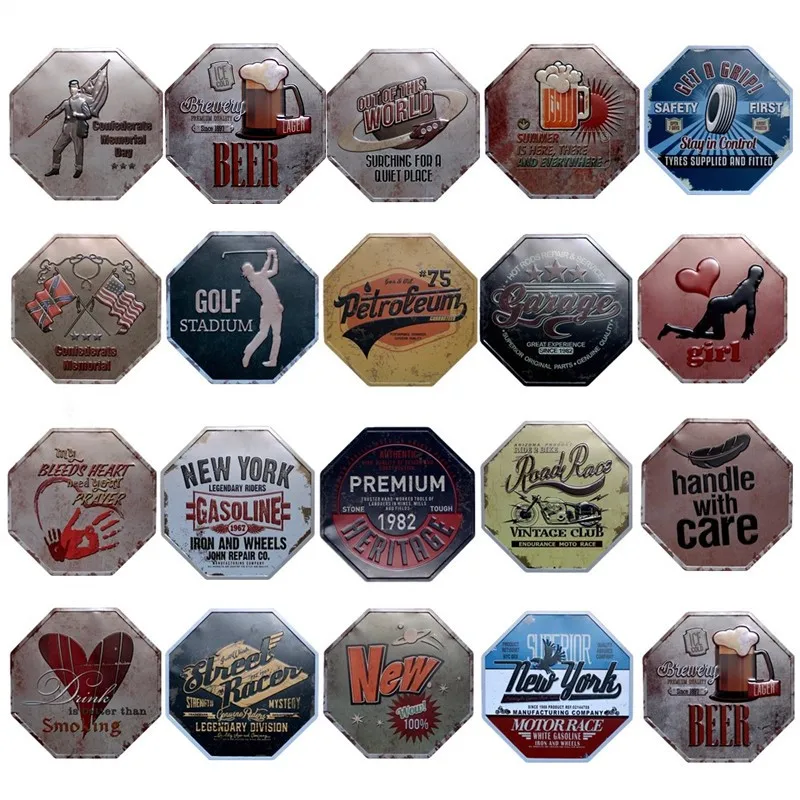 

LARGE BEER Metal Painting Retro Gift Irregular Wall Sign Pub Bar Store Home Style Art decor