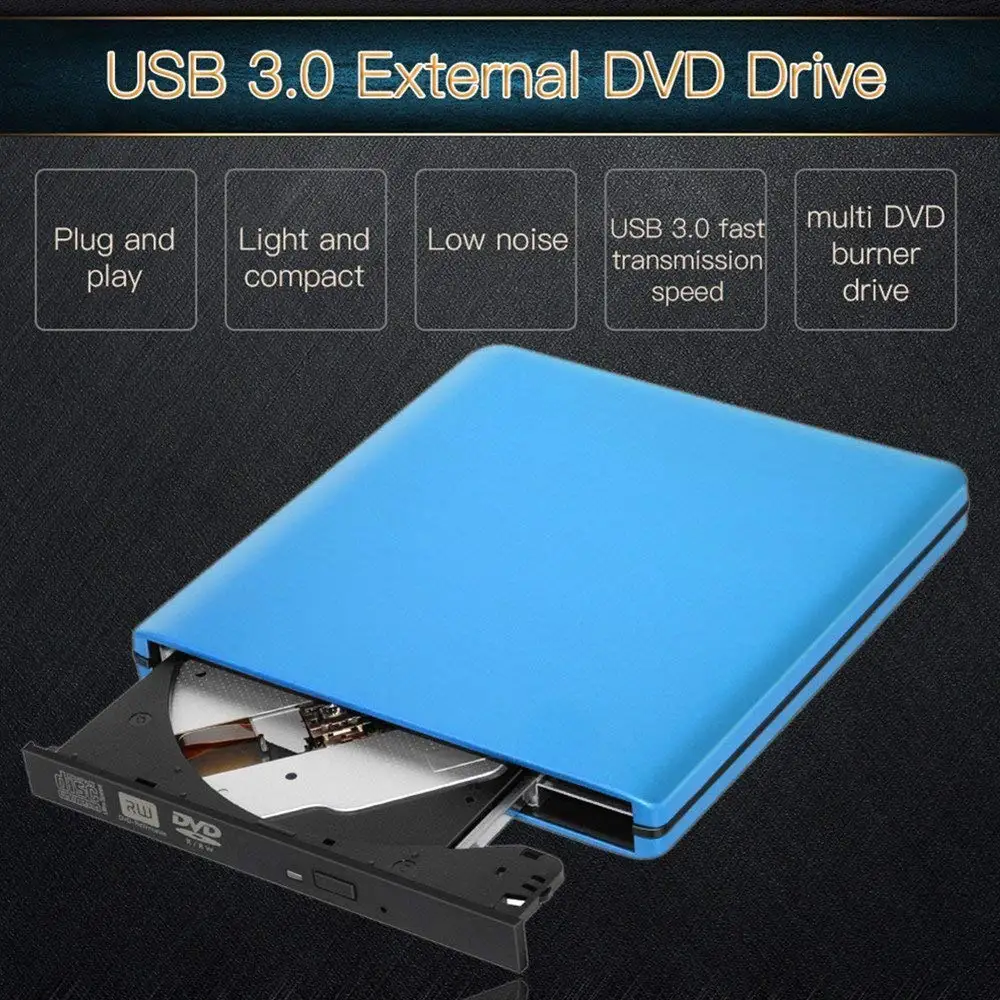 Внешний DVD привод USB 3,0 Алюминий Ultra Slim внешний CD/DVD-RW горелки Писатель плеер оптический для mac, оконные рамы и Linux