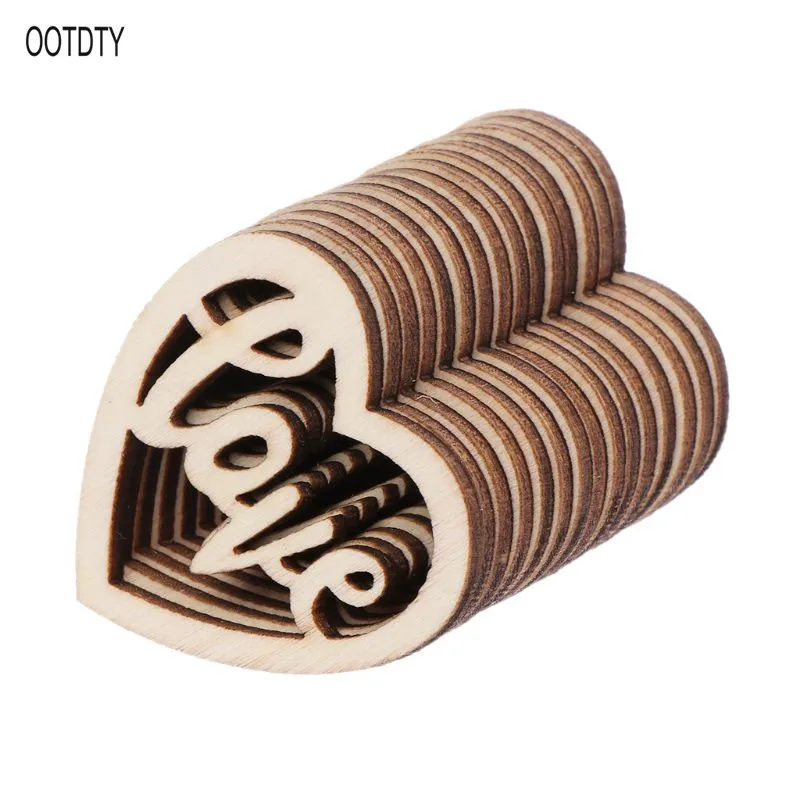 

15Pcs Wooden Love Table Confetti Scatter Vintage Rustic Wedding Party Decor Craft Scrapbook Decorations