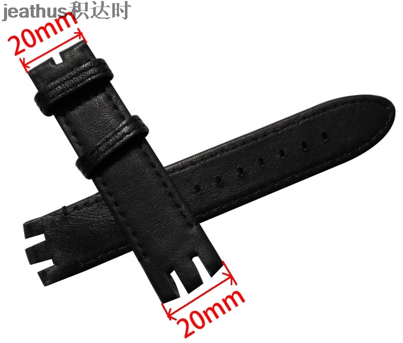 Сменный ремешок Jeathus для часов swatch YTS402 409 713 YTB400 кожаный браслет с пряжкой язычком