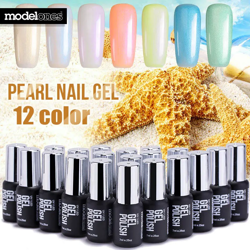 

Modelones 1Pcs 7ML Fashion Pearl UV Nail Gel Polish UV 12 Color For Choose Nail Gel Polish DIY Nail Art Gel Lacquer