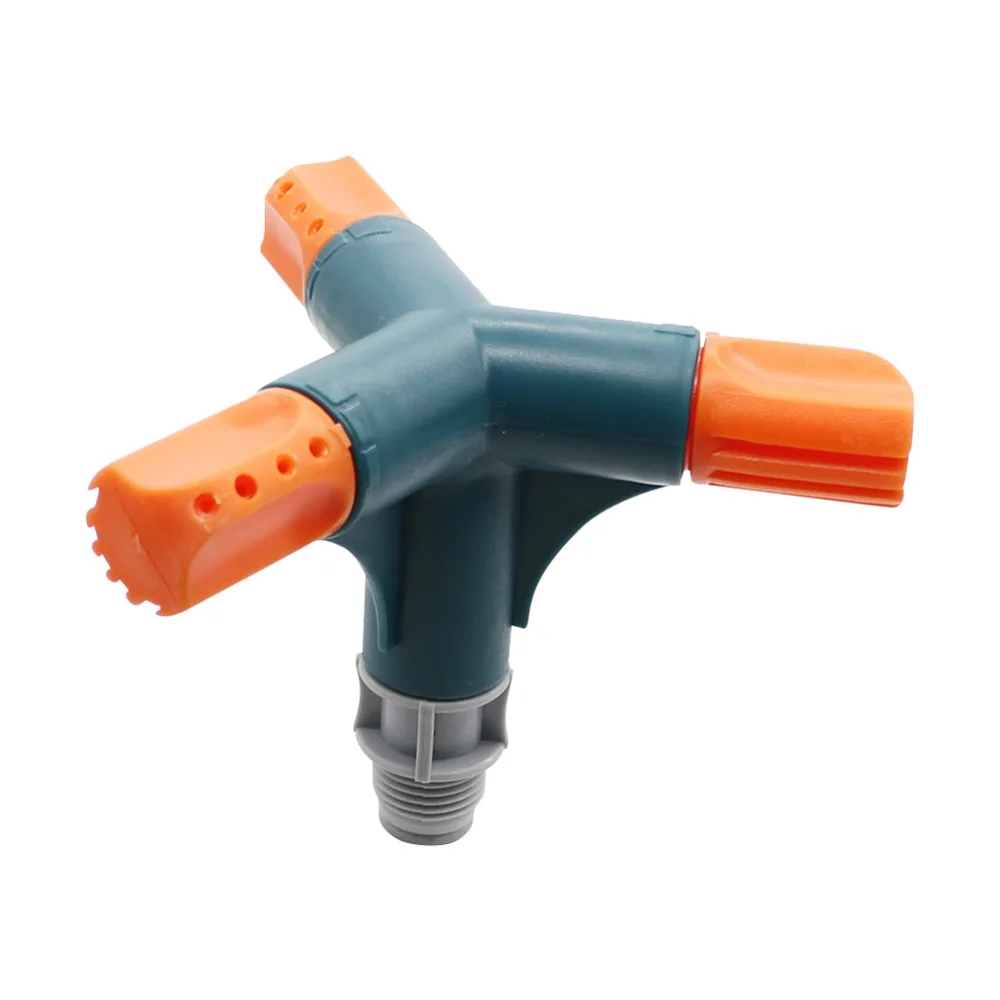 Garden Sprinkler Plants Irrigation Kits Plant Waterer Irrigation Sprinklers Garden 1/2" Male Thread Rotary Three-Arm Water Sprinkler Agriculture Watering 360 Degrees Automatic Sprinkler Irrigation 1 Pc