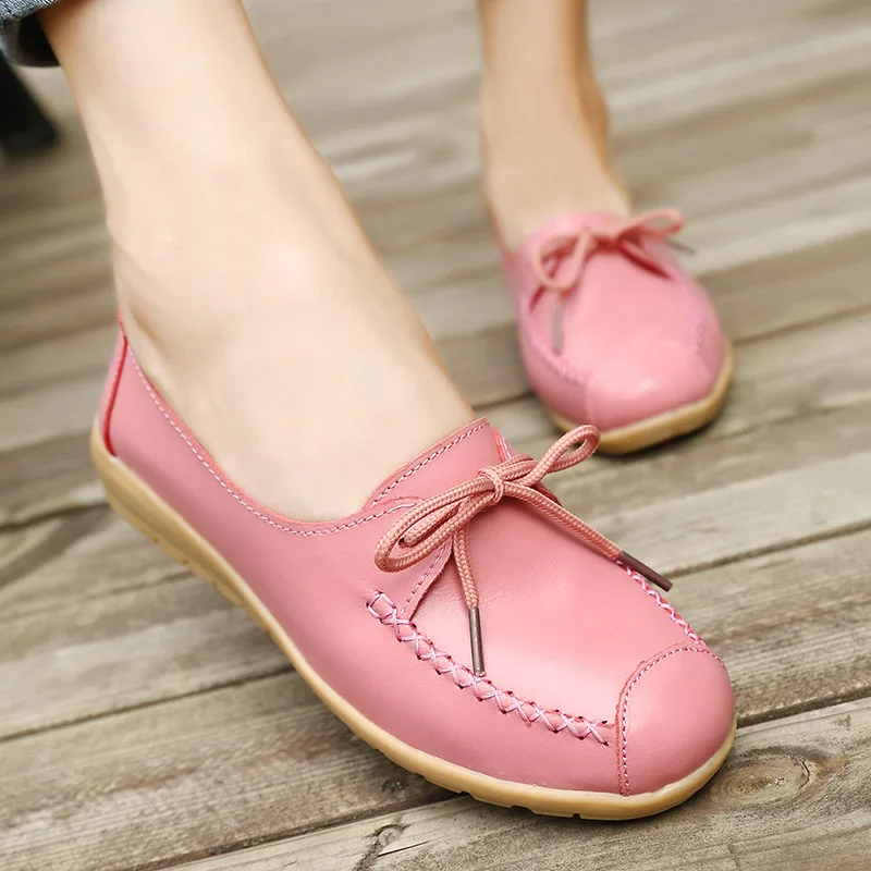 

Women Shoes Spring/Autumn 2019 Flats Platform Loafers Fashion Sneakers Lace-up Shallow Breathable Shoes Woman Plus Size 35-41