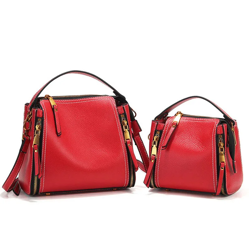 Hot Sale 2 Sizes Genuine Leather Women Shoulder Bag Cowhide Handbag Ladies Messenger Bags Brand ...