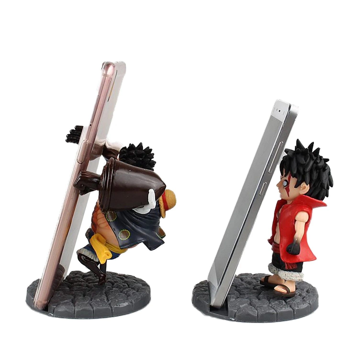 Chanycore Anime ONE PIECE Luffy Mobile phone stand 11cm cute Action Figures PVC onepiece toys doll model collection