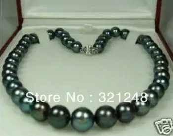 

new beads DIY 8-9mm Tahitian Black Natural Pearl Necklace 18" AAA beads jewelry making MY2066