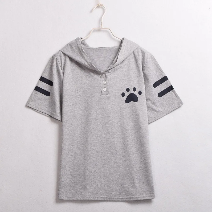 Cat Pattern Ears Hooded Shirt (4)