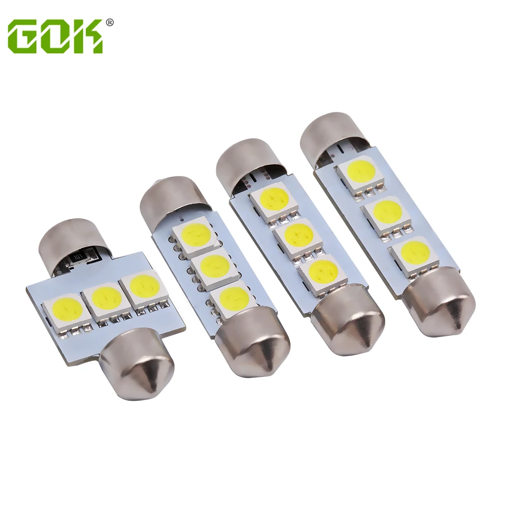 Оптовая продажа 10 шт./лот festoon led c5w 31 мм 36 39 41 3SMD 5050 SMD LED C5W внутренняя Светодиодная