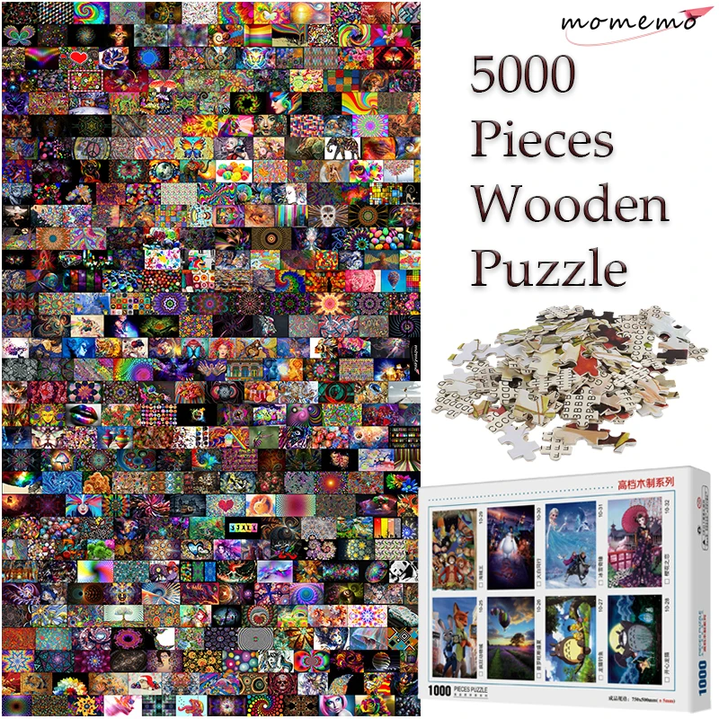 

MOMEMO 5000 Pieces Wooden Jigsaw Puzzle Customized Toys