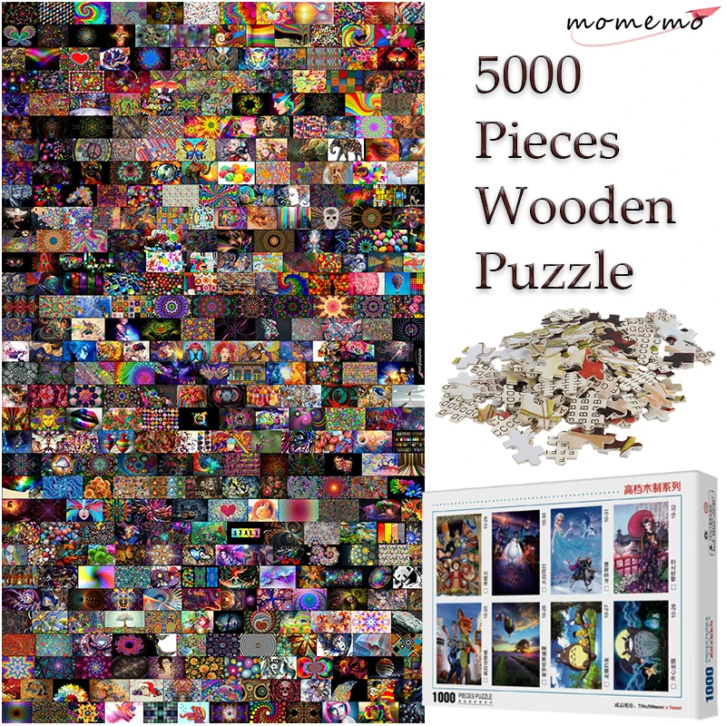 Jigsaw Puzzle 5000 Pieces Adult Puzzle Wooden Puzzle Classic 3D Puzzle Lion Collectible Modern Home Decoration 