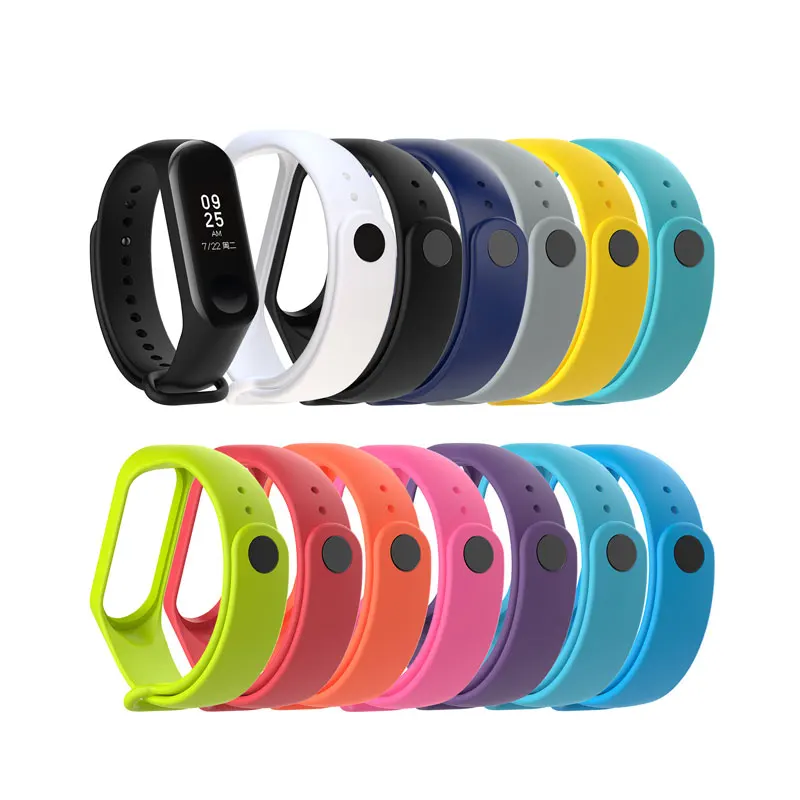 Ремешок сменный силиконовый для Xiaomi Mi band 3 цветной смарт-браслет Band аксессуары |