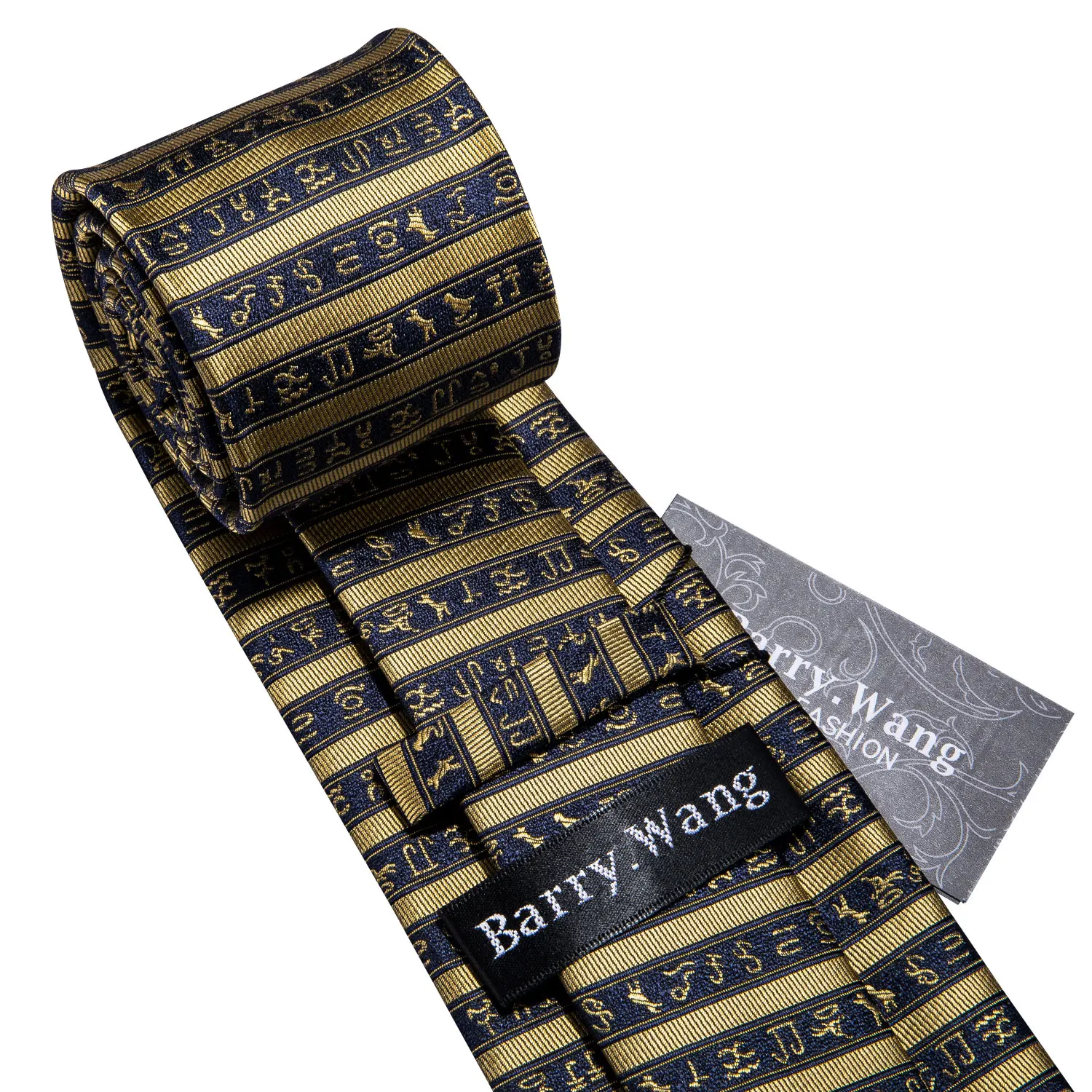 Классический Полосатый галстук с зеброй для мужчин s шелковый галстук Hanky Подарочная коробка набор жаккардовый мужской галстук золотой черный мужской галстук набор Barry.Wang LS-5173