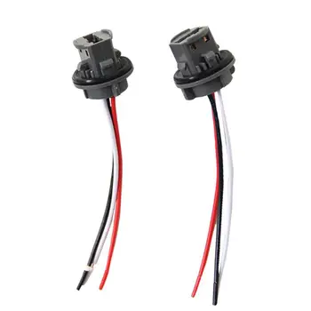 

2pcs T20 12V Car Bulb Holder Lamp Socket Adapter LED Side Light Connector Car Lights Bases for Car Series w 7443 bulb holder