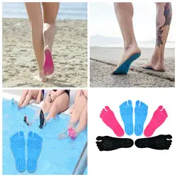 1 пара клей Pads ноги Стикеры Stick на подошве Гибкая Антискользящая пляж ноги защита содействие цена
