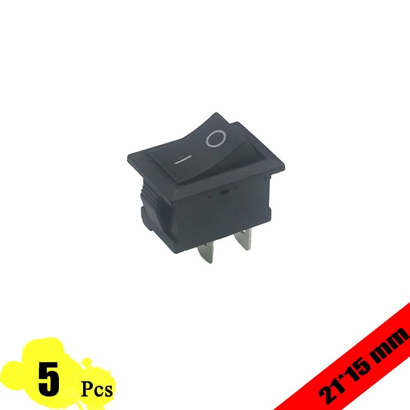 5pcs lot 21 15mm SPST 2PIN Snap in ON OFF Position Snap Boat Rocker Switch 6A