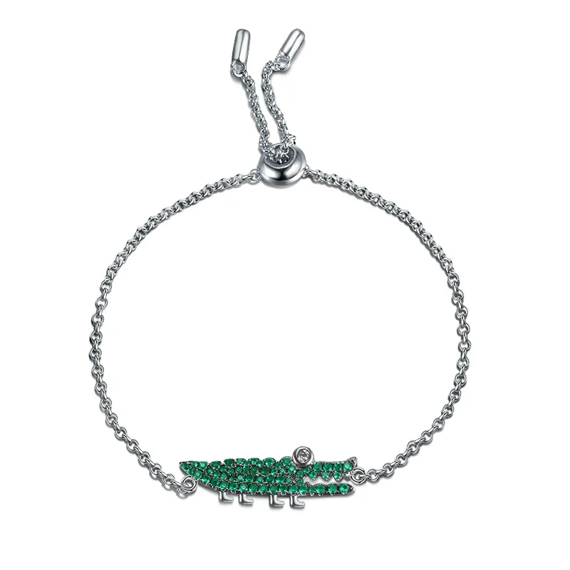 

Fshion AAA cubic zirconia green stones crocodile shaped bracelet B6818