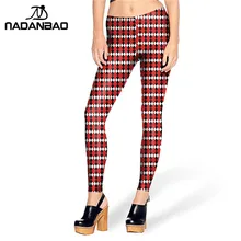 2016 New Arrival leggins White Red TARTAN leggins Printed Women Leggings KDK1461