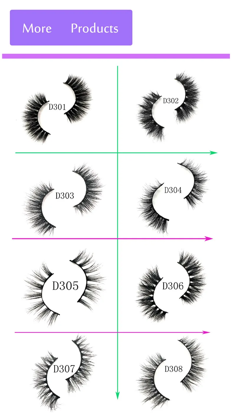Накладные ресницы D301 до D310 хорошее качество 3D норковые ресницы частная марка 3D норковые ресницы