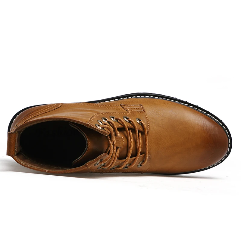 Masorini/Новое поступление; зимняя обувь; мужские ботинки; модные водонепроницаемые ботинки; мужская обувь с высоким берцем; мужская теплая обувь на меху; Hombre botas hombre WW-827 - Цвет: Коричневый