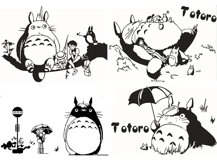 

cartoon Totoro vinyl decal wall stickers kids room home decoration diy art mural removable sticker