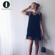 Сегодня плюс 2018 модные женские туфли Платья для женщин костюм из двух предметов с круглым вырезом свободные в горошек без рукавов, рыбий хвост Повседневное милые Обувь для девочек платье