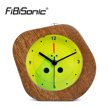 

FiBiSonic Chinese Zodiac Wooden Snooze Night Light Snake Alarm Clock Wood Desktop Needle Table Clocks Saat Despertador