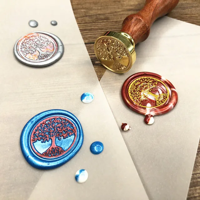 Whism Br Head Sealing Stamp Wood Handle Wax Wedding Whism Br Head Sealing Stamp Wood Handle Wax Wedding Invitation Seal Christmas