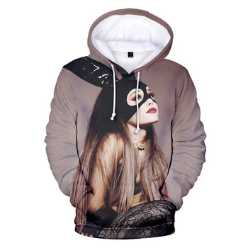 

2019 spring/autumn American singer Ariana Grande 3D Hoodies women European and American trend hooded loose casual Pullover