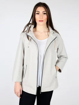 

Hooded windbreaker-plus size