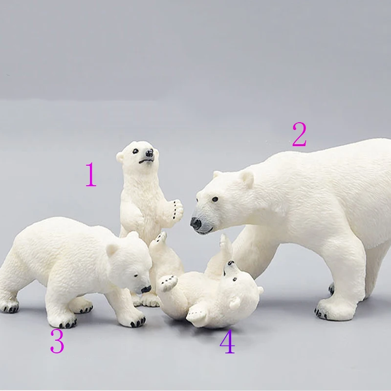 

4PCS/Set Polar Bear PVC High Quality Simulation Animal Model Action Toy Figures Educational for Boys Gifts