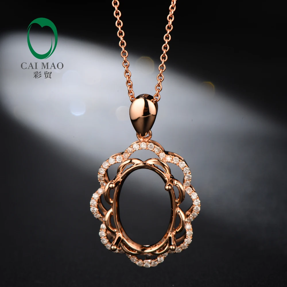 Caimao 10x15 мм овальная огранка 14kt розовое золото 0.25ct алмазное Помолвочное