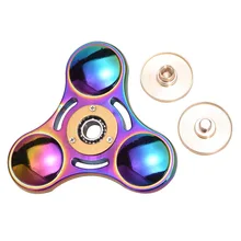 Spring Toy Hand Spinner Red Copper Metal Tri Fidget Spinner Anti Stress New year gift Toys Gift Man finger toys tops
